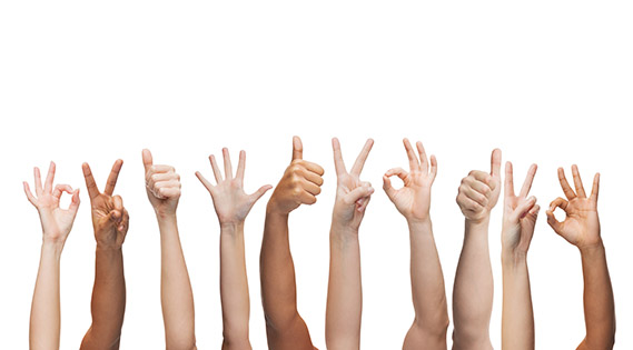 human hands showing thumbs up, ok and peace signs Ê×Ò³- Z6¹ÙÍøÖйúÇøÈËÉú¾ÍÊDz©